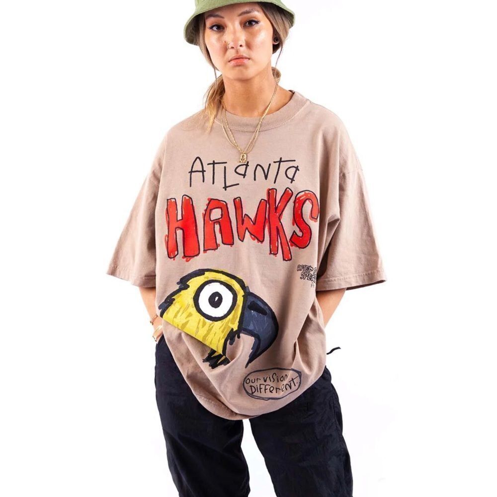 ATLANTA HAWKS SHAKA WEAR TEE - KHAKI (Sold Out)‎ L NWT